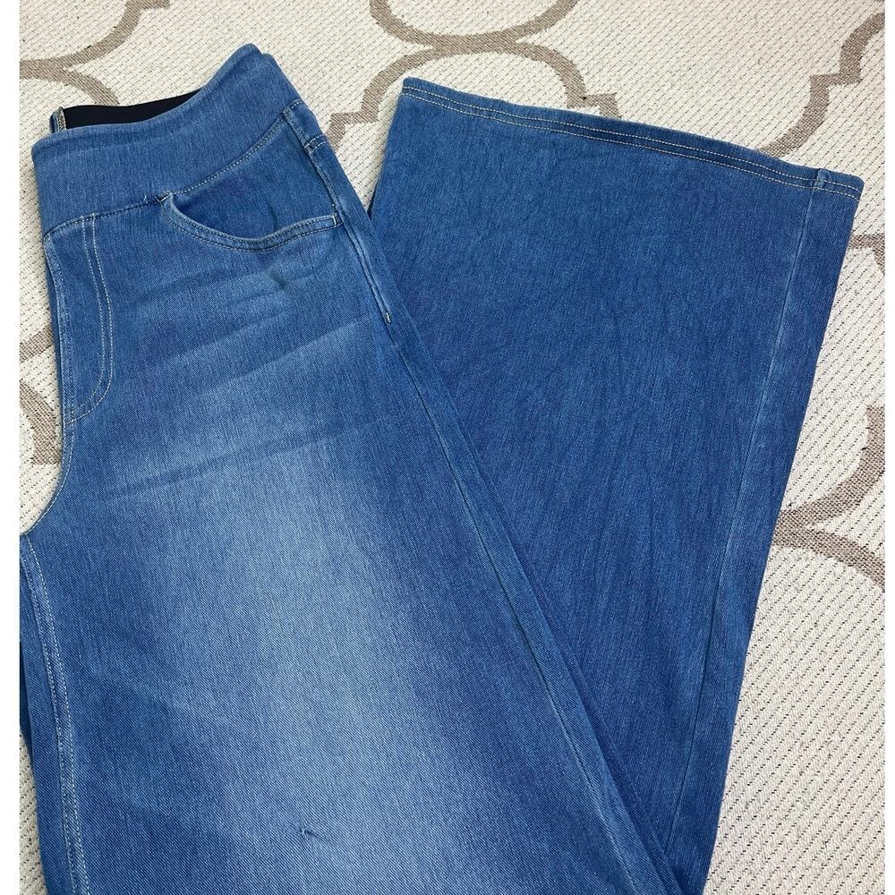 HALARA Flex High Waisted Pocket Baggy Wide Leg Blue Jeans, size Medium, 02775885